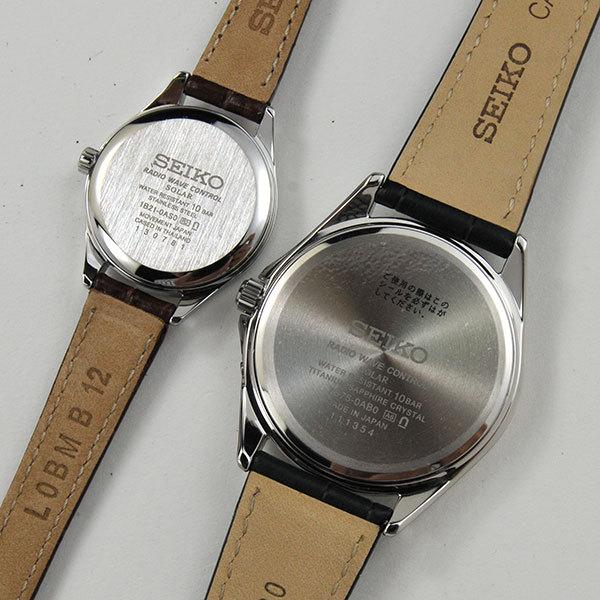 ペアウォッチ セイコー セレクション ソーラー電波時計 (Leather wh&wh) SEIKO SBTM295-SWFH115 (93,0)  プレゼント 50代 40代 夫婦