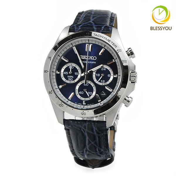 セイコーセレクション クロノグラフ 腕時計 SEIKO SBTR019 30,0 8Tクロノグラフ スピリット2 レザーバンド ネイビー 皮革   プレゼント | 