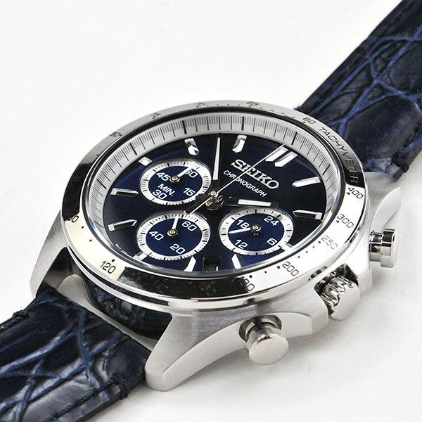 セイコーセレクション クロノグラフ 腕時計 SEIKO SBTR019 30,0 8Tクロノグラフ スピリット2 レザーバンド ネイビー 皮革   プレゼント |  | 01