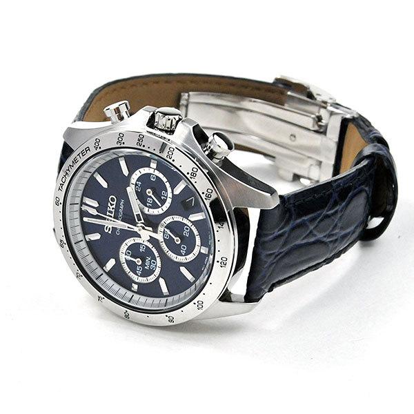 セイコーセレクション クロノグラフ 腕時計 SEIKO SBTR019 30,0 8Tクロノグラフ スピリット2 レザーバンド ネイビー 皮革   プレゼント |  | 02