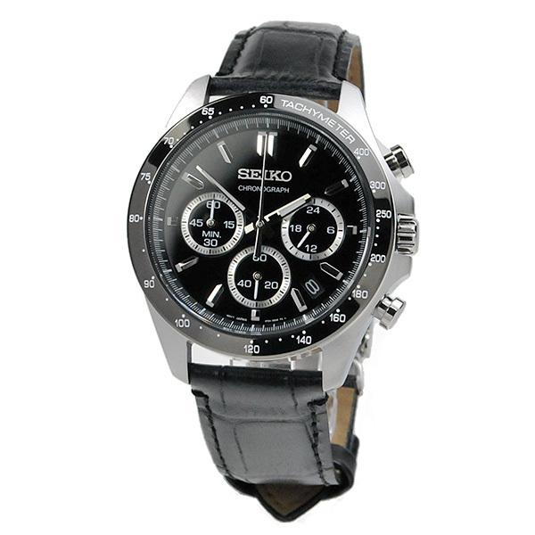 マリナボーダー セイコーセレクション クロノグラフ 腕時計 SEIKO SBTR021 30,0 8Tクロノグラフ スピリット2 レザーバンド  ブラック 皮革 受験 受験用 プレゼント 