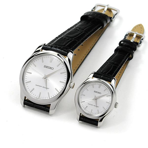 SEIKO セイコー ペアウォッチ ベーシック薄型 レザーバンド 革 SEIKO セイコー ペアウォッチ ベーシック薄型 レザーバンド 革
