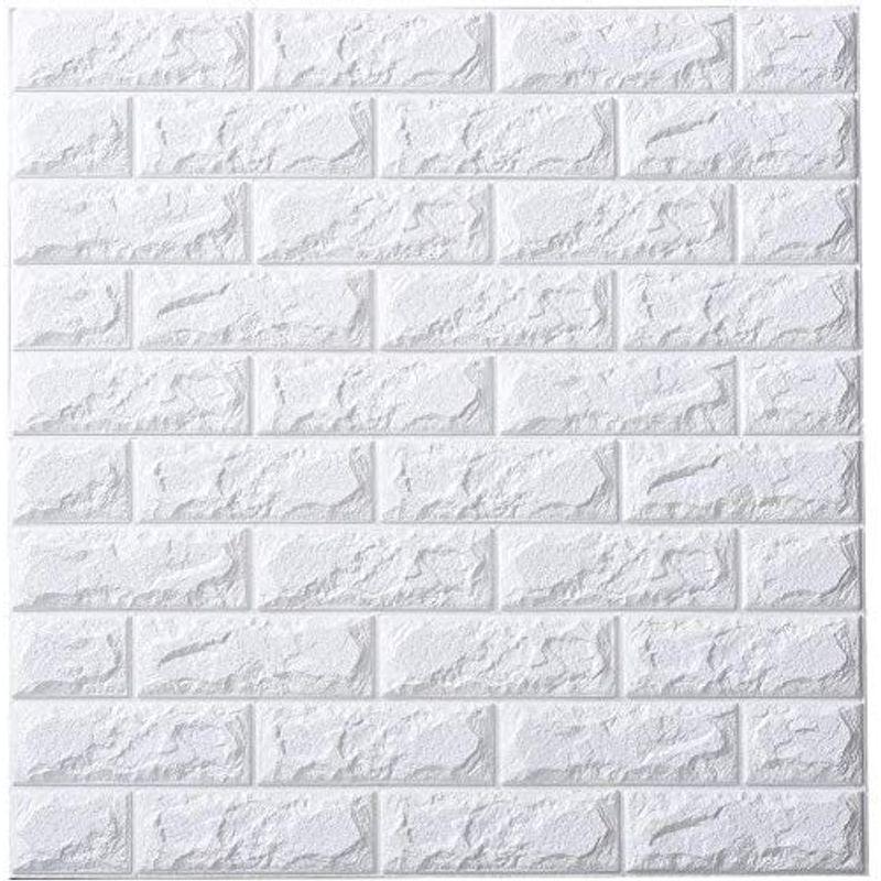 壁紙研究所 壁紙 白レンガ調 クッション壁紙 立体壁紙 70 X77 レンガ 3d 軽量 壁紙シール 防水 断熱 パールホワイト Bs1 Bleu Bois En Ligne I 通販 Yahoo ショッピング