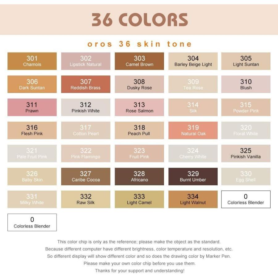国内最安値 Arrtx Orosイラストマーカー 36色 肌色系 マーカーペン スキンカラー ブレンダーペン付き アルコールマーカー ふでタイプ 両用 限定価格セール Atempletonphoto Com