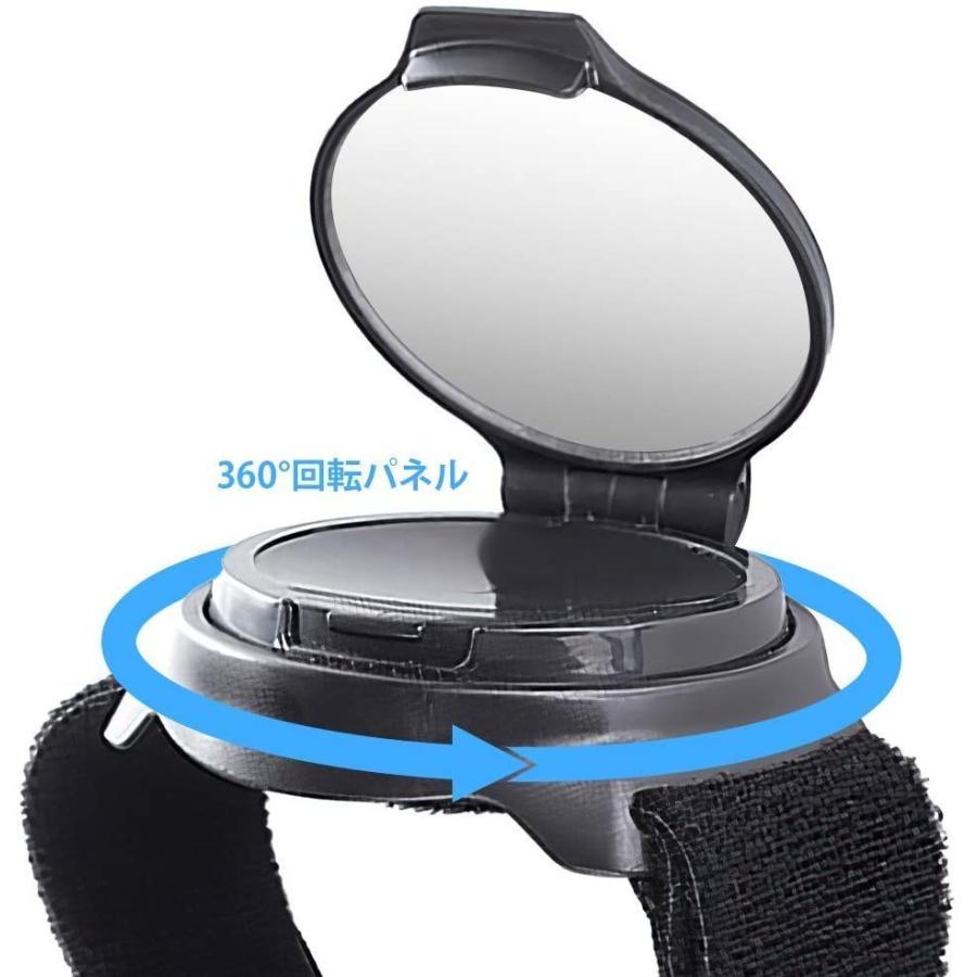 レビューで送料無料 自転車 アームミラー 自転車ミラー 手首装着 丸型 凸面 360 回転 バイク安全ミラー コンパクト 取り付け簡単 リスト 腕 便利 広角
