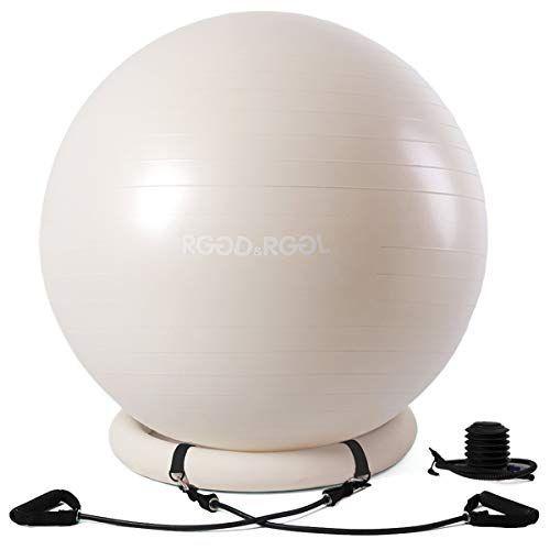 楽天ランキング1位 Rggd Rggl バランスボール 55cm フィットネスボール 厚い固定リング トレーニングチューブ付き アンチバーストヨガボール 環境に ポイント10倍 Turningheadskennel Com