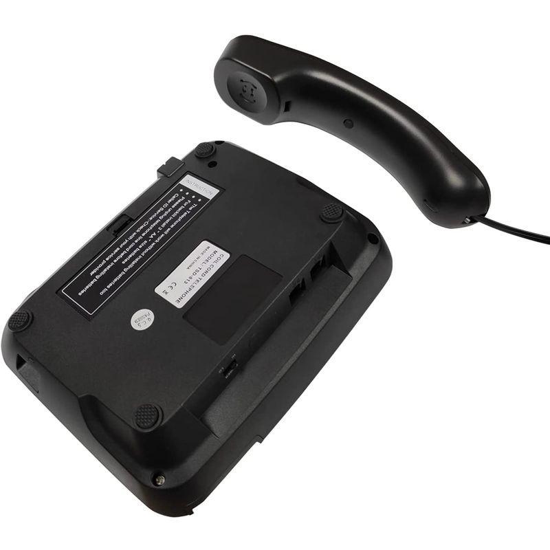 Sunstekスピーカー付き大型ボタン固定電話 家庭用電話 着信音とスピーカーの音量調節可能 高齢者向け有線電話 ディスプレイ付き ワンキー 国産