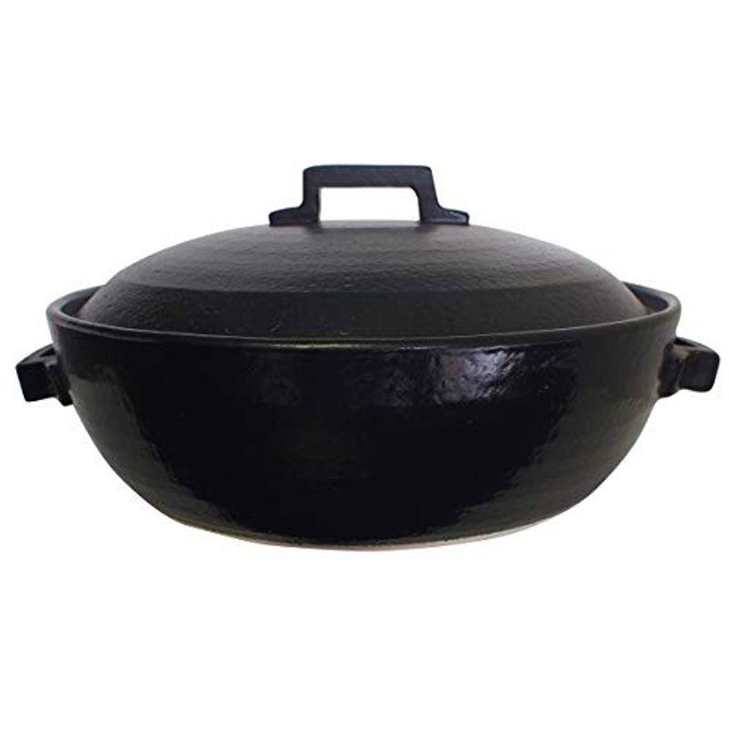 マルヨシ陶器 Ih対応 セラミック加工 9号 Ih 土鍋 おしゃれ Style Black 9号 黒