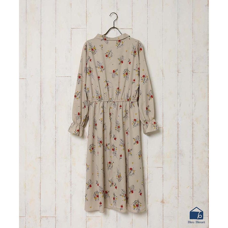 セール ワンピース 花柄 ブーケ柄開襟シャツワンピース ブルーブルーエ Paypayモール店 通販 Paypayモール