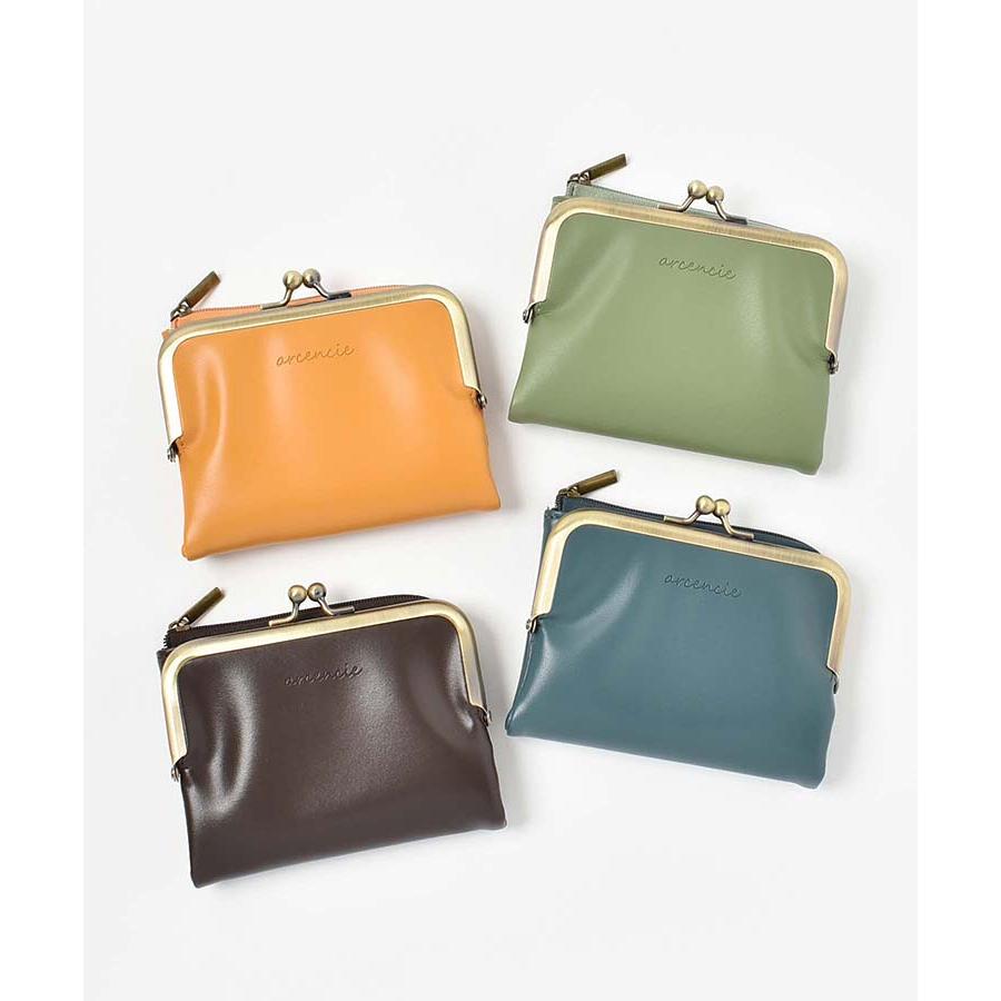 ～ちぴページ～ミナペルホネン rosy がま口二つ折り財布 ☆ミナペルホネン☆rosy pinkbeigeとlightgreenのがま口財布☆持