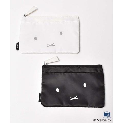 Miffy ポーチ 小物入れ 収納 おしゃれ モノクロ 薄型 ミッフィー Lightweightフラットポーチ お買得