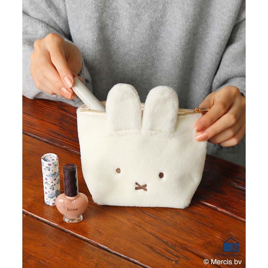 セール Miffy ミッフィー ボリス グッズ ポーチ 化粧ポーチ 小物入れ レディース 自立 ふわふわ もこもこ おしゃれ ギフト プレゼント BRUNA FACE FUR台形ポーチ