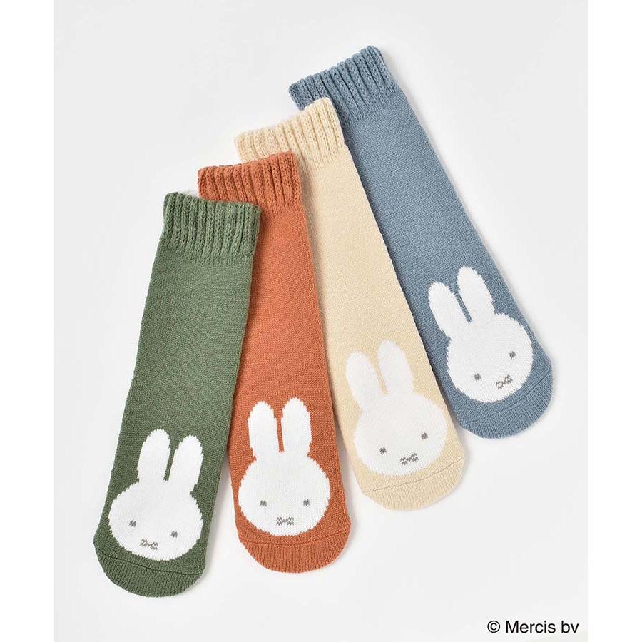 セール Miffy ミッフィー グッズ ルームソックス 靴下 レディース もこもこ 裏起毛 暖かい 防寒 秋冬 ギフト プレゼント ミッフィーフェイス編みルームソックス