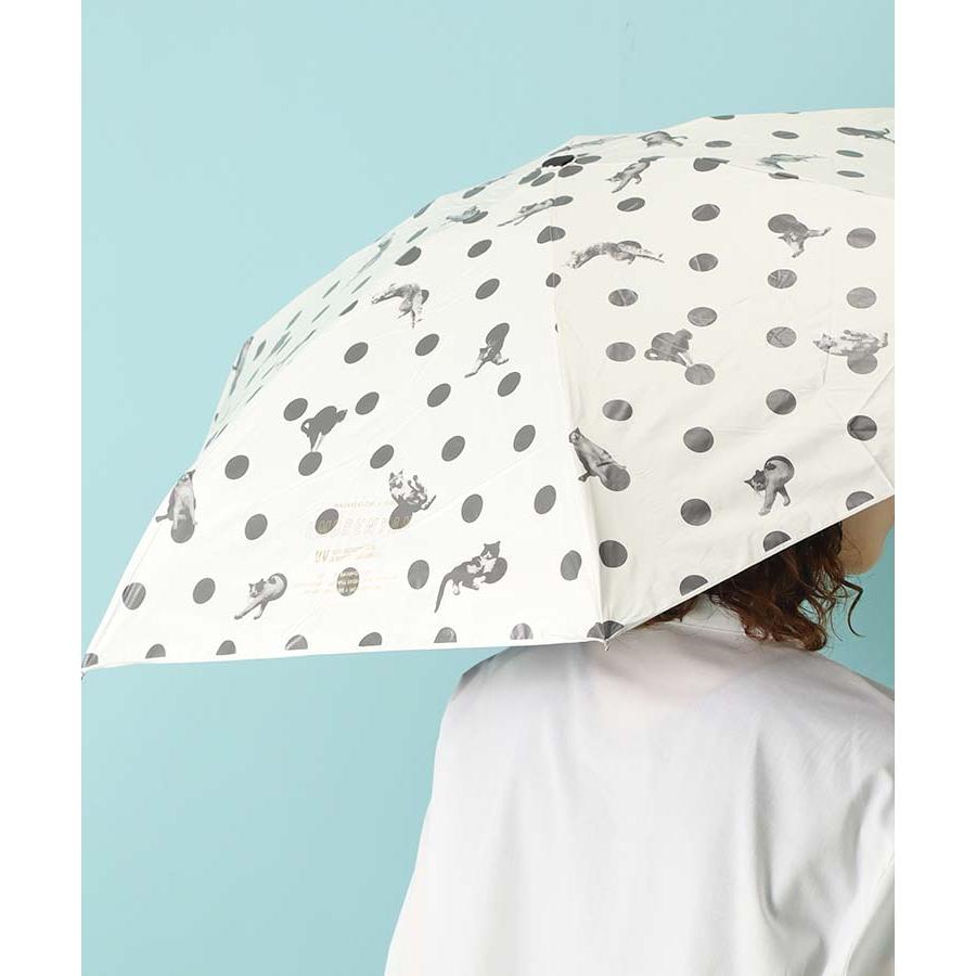 ぴゃんみつ商品 Wpc. 日傘 晴雨兼用 折り畳み レディース ねこ 猫 グッズ 完全