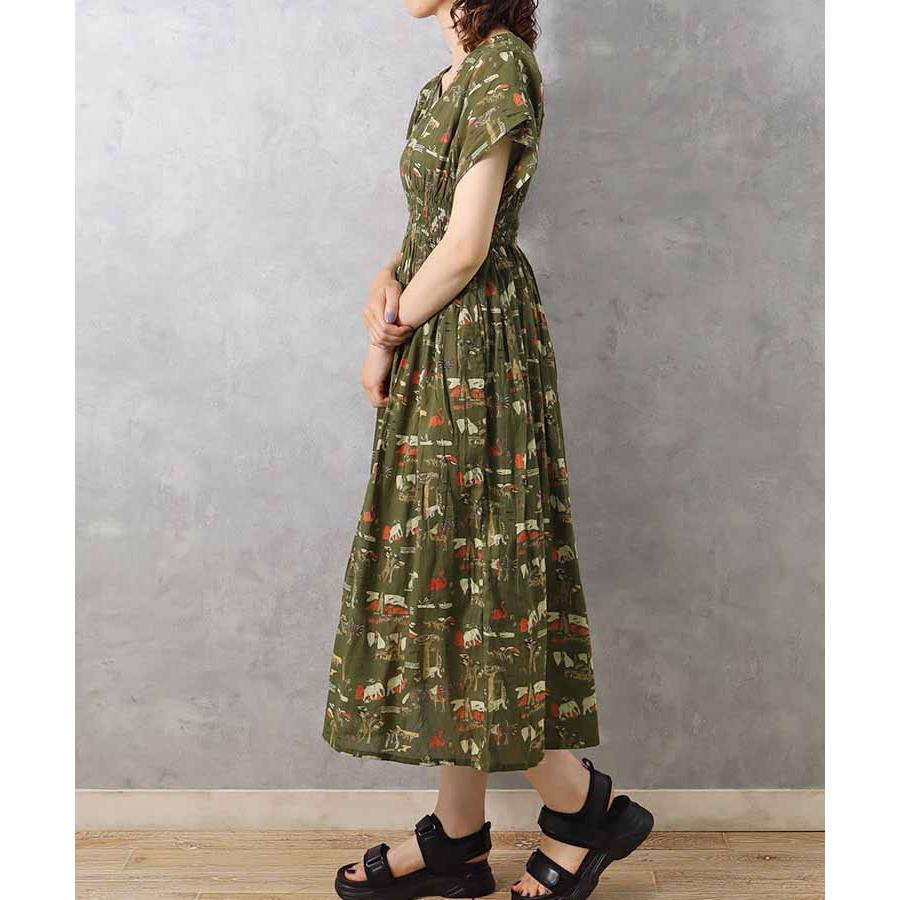 Bleu Bleuet セール ワンピース レディース 半袖 インド綿 ロング