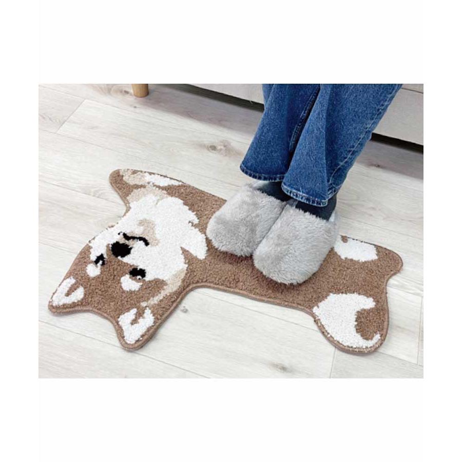 ミニチュア シュナウザー ラグ ダークブルー Bleu Bleuet マット フロアマット ラグ 玄関 キッチン 滑り止め