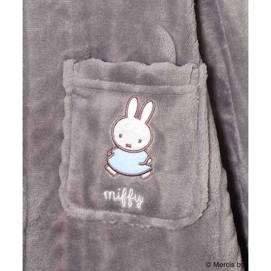 Miffy グッズ パジャマ ルームウェア 部屋着 レディース 長袖 ふわもこ おしゃれ かわいい クリスマス プレゼント ミッフィーロープ柄前開きパジャマ上下セット