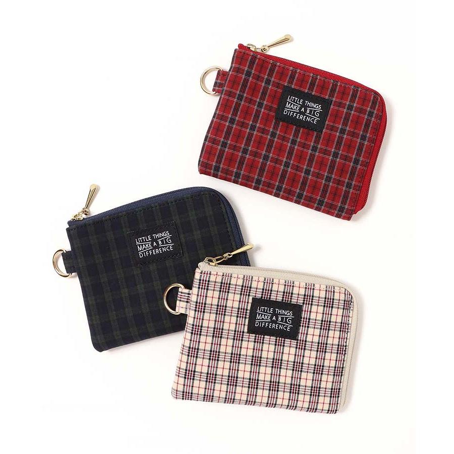 Bleu Bleuet（ブルーブルーエ） パスケース 定期入れ コインケース レディース おしゃれ チェック 小物入れ 小銭 窓付き カラビナ  プレゼント タイプライターチェック柄コインパス : ブルーブルーエYahoo!店 - 通販 - Yahoo!ショッピング