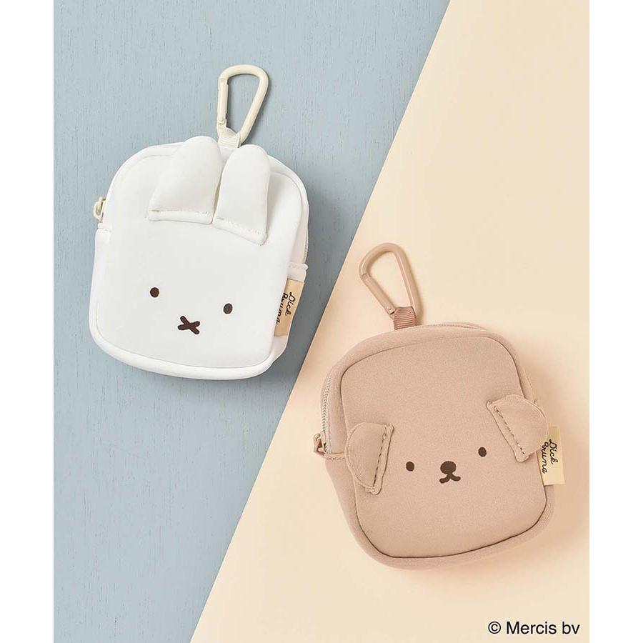 Miffy ミッフィー ボリス グッズ ミニポーチ 小物入れ カラビナ レディース おしゃれ 小さめ 大人 BRUNA FACEボンディングマイクロスクエアポーチ
