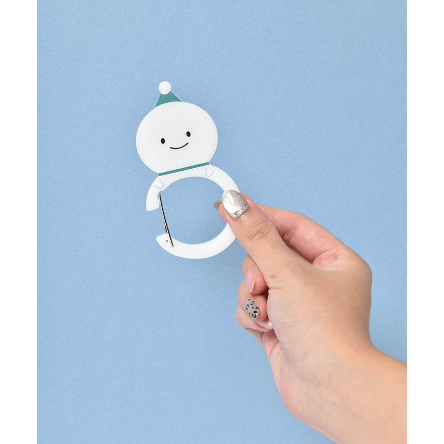 セール カラビナ レディース おしゃれ かわいい 雪だるま スノーマン グッズ チャーム 推し活 カラー ギフト プレゼント なかよしころりんゆきだるまカラビナ | Bleu Bleuet | 12