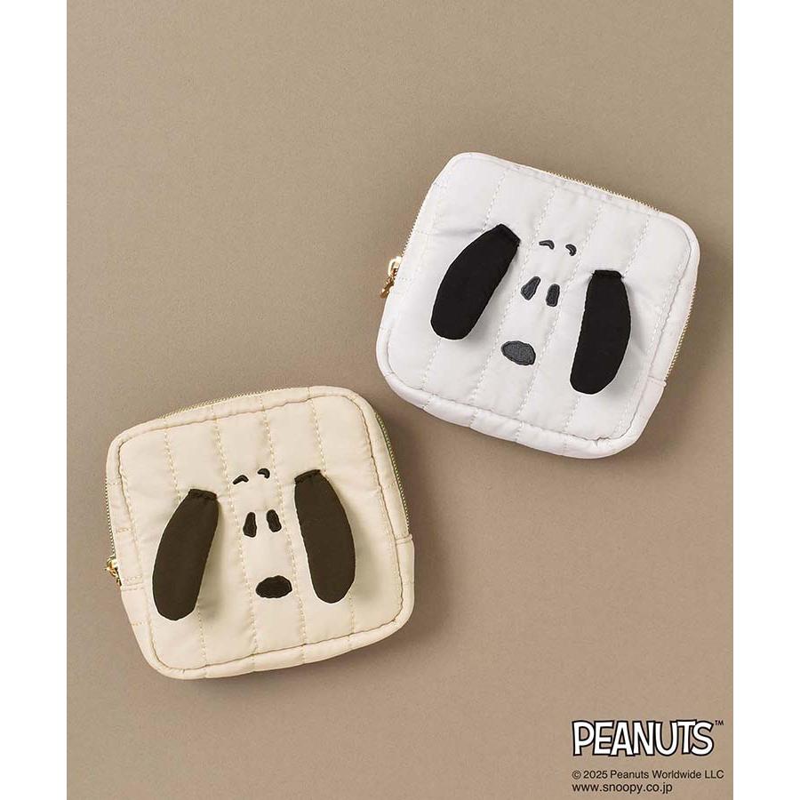スヌーピー グッズ ポーチ 小物入れ レディース 化粧ポー チ キャラクター 自立 マチあり 大容量 おしゃれ プレゼント PEANUTS SNOOPYフェイスキルトポーチ