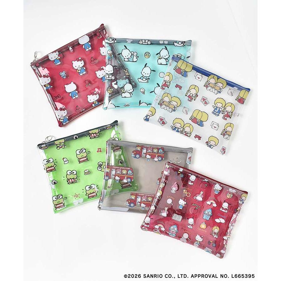 サンリオ グッズ ポーチ 小物入れ レディース キティ ポチャッコ パティ＆ジミー けろっぴ クリア 透明 SANRIO CHARACTERS BASICポーチ