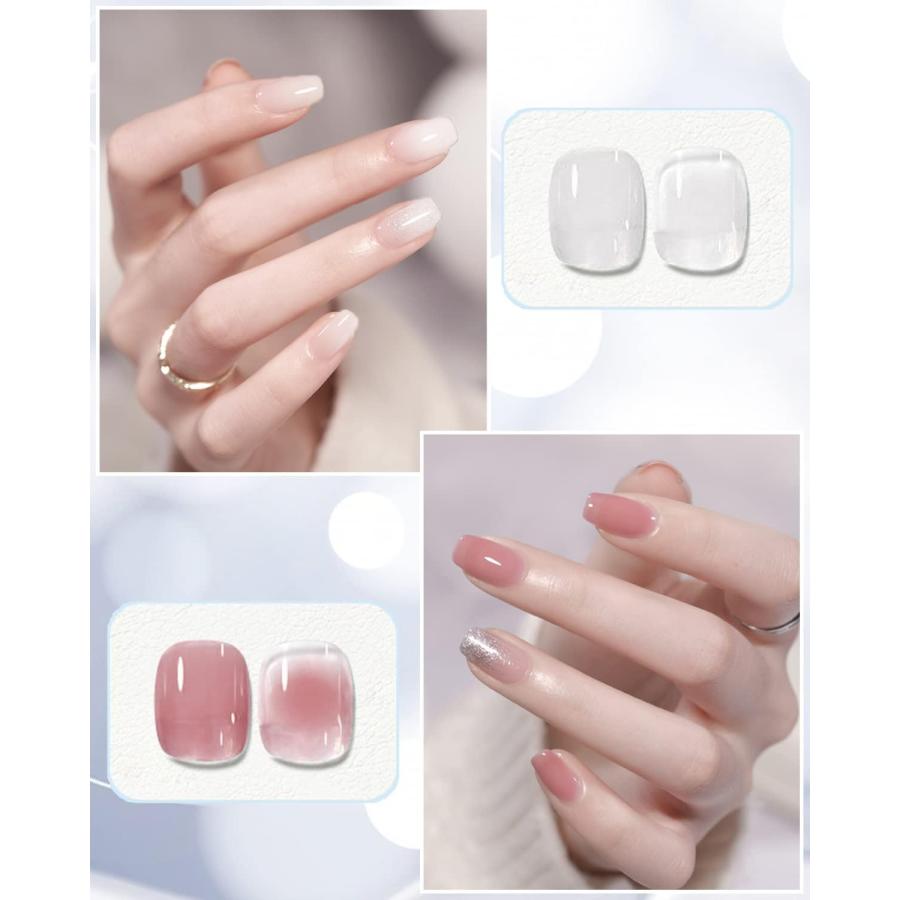 カラーネイルジェル 6色 2個セット 8ml UV/LED対応 透け感ありジェル