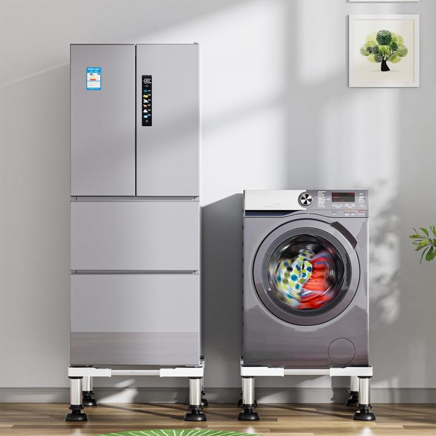 洗濯機 置き台 かさ上げ台 ステインレス製 防振パッド付き 耐荷重約500kg 伸縮式 増大増高 幅奥行44.5〜70cm 17〜22CM高度調節 昇降可能置き台 |  | 11