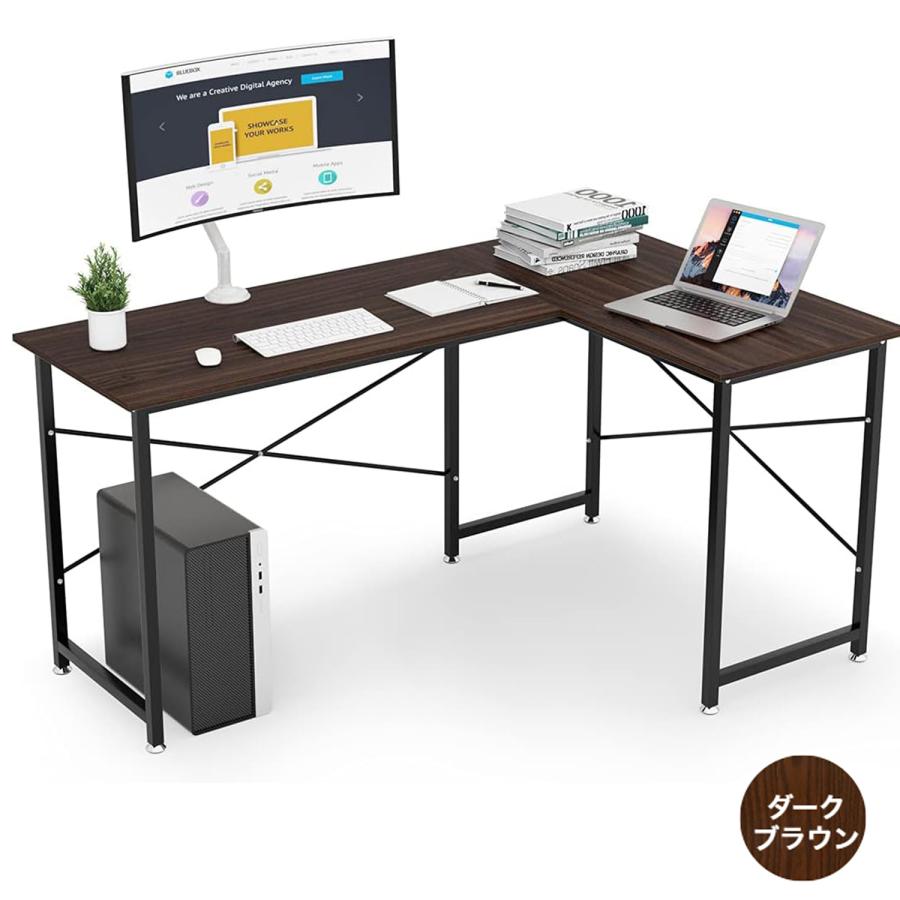 ブラウンパソコンデスクL字PCデスクl字机ゲーミングデスクコンセント付き学習机 Amazon | WASAGUN L字 パソコンデスク ゲーミングデスク