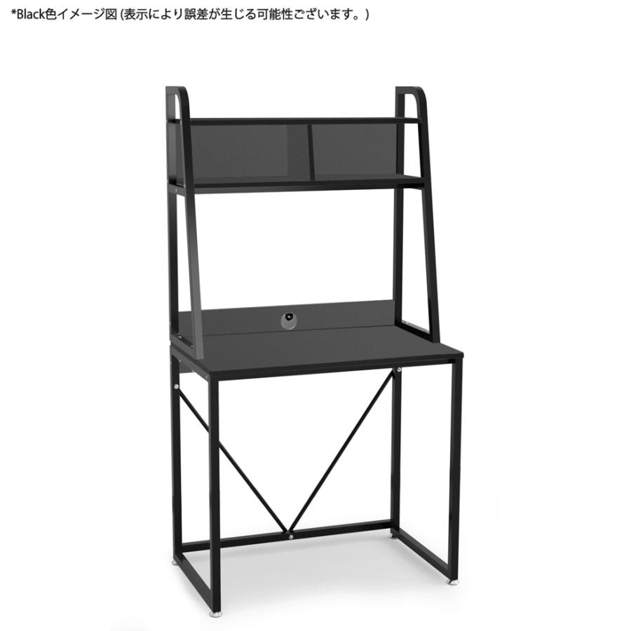 パソコンデスク ハイタイプ 幅80cm 3色選択可 DEWEL ラック付きデスク