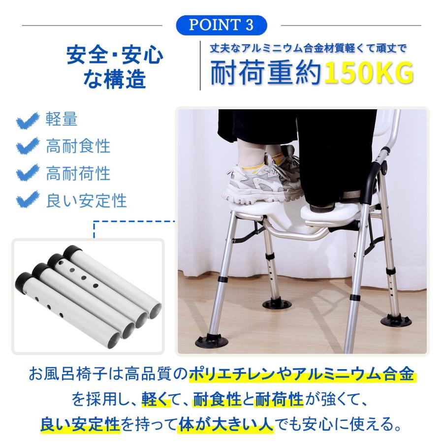 シャワーチェア 折りたたみ U字溝座面 高齢者 バスチェア 背もたれ
