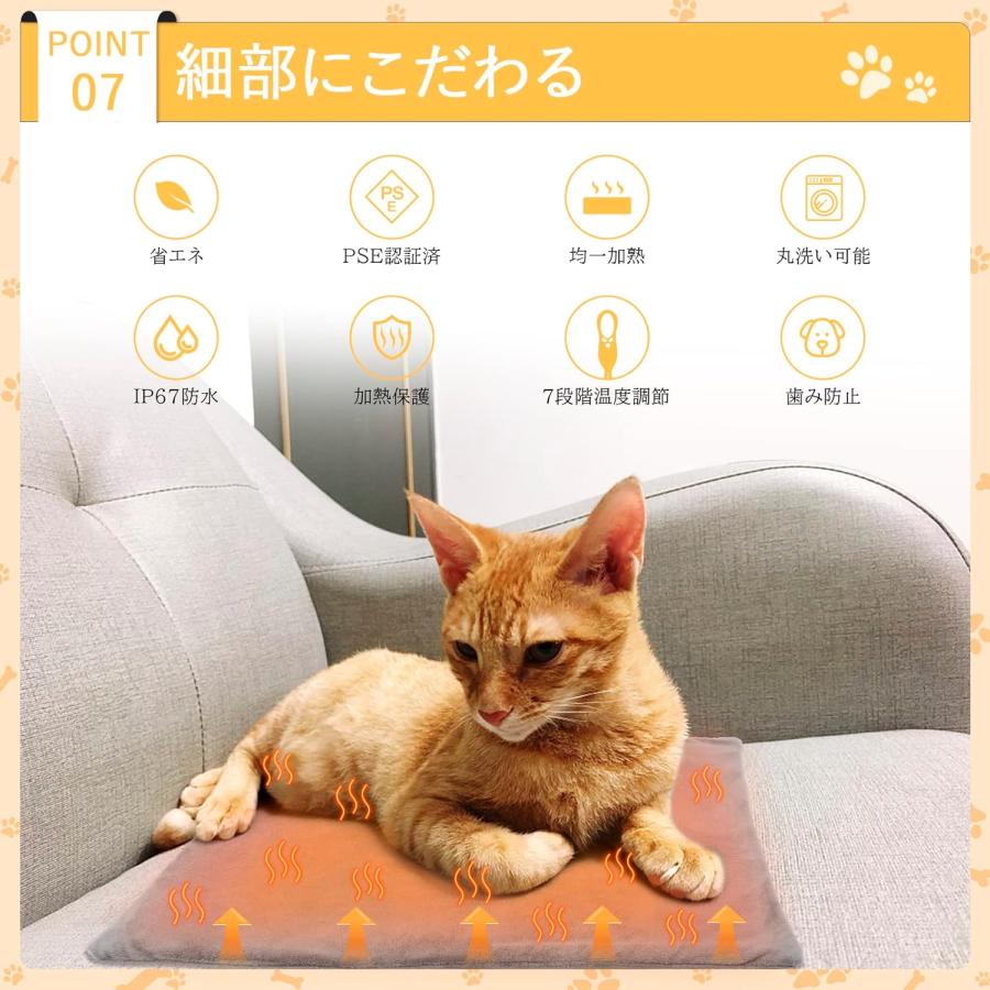 ホットカーペット 猫 犬 小動物用 ペットヒーターマット 10段階温度
