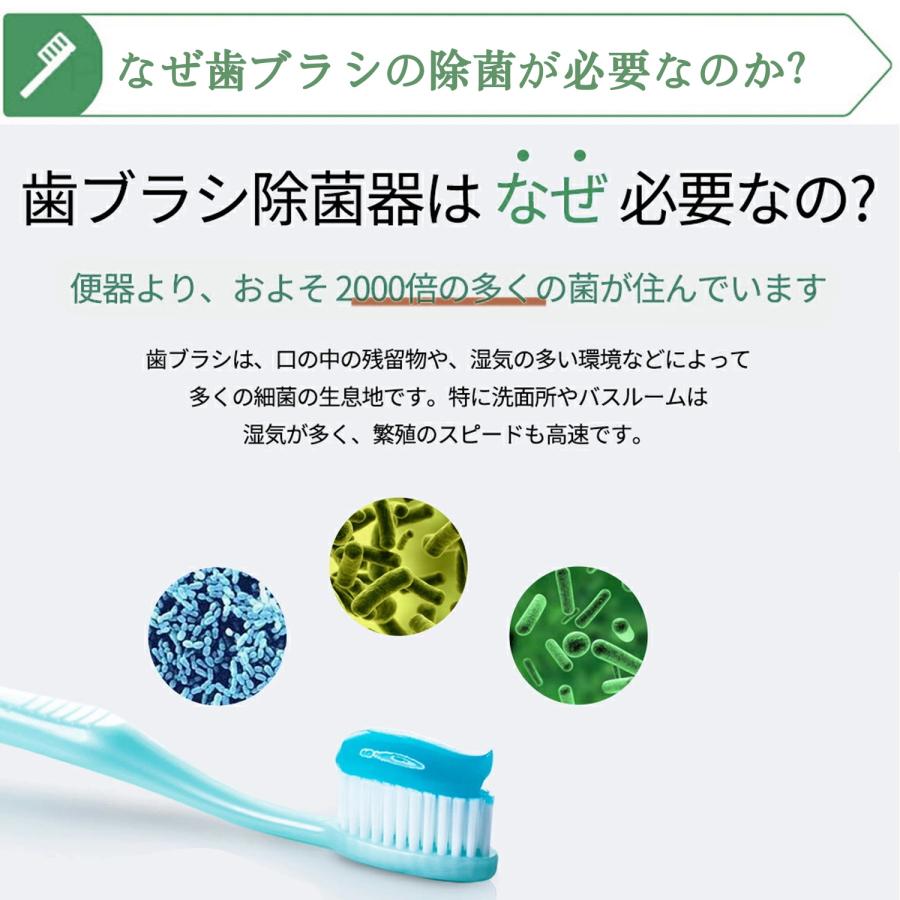 歯ブラシ除菌 乾燥機 ケース 歯ブラシ除菌キャップ 除菌機 UV-C LED+