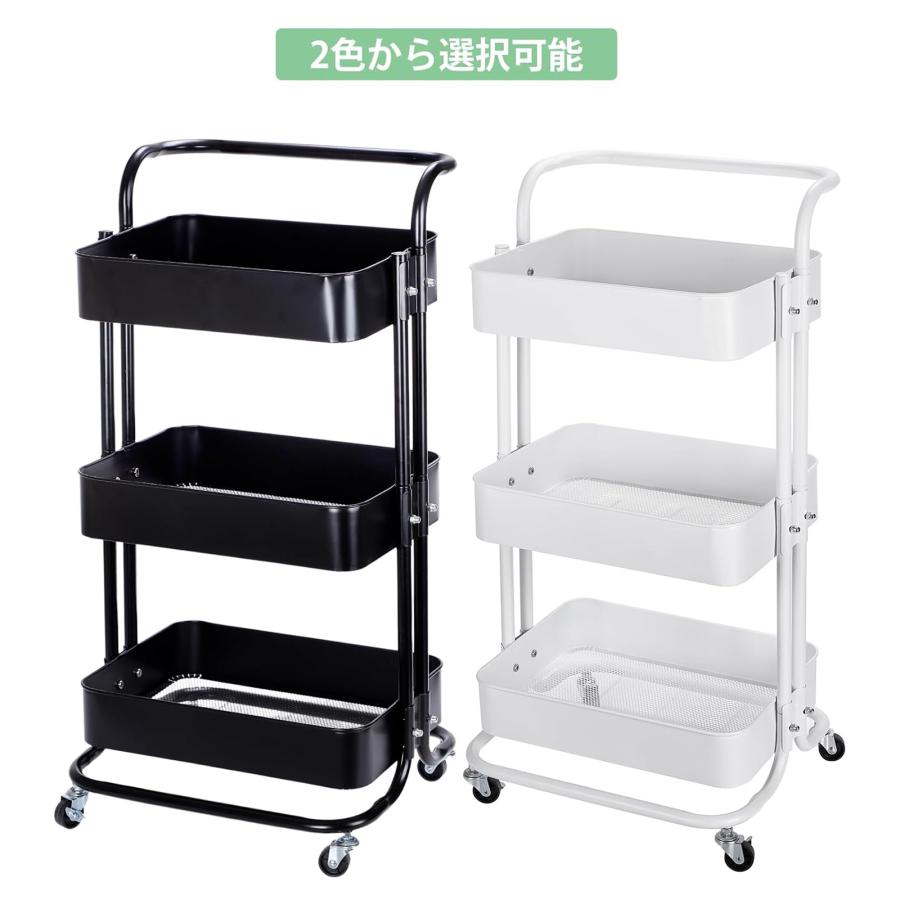 キッチンワゴン キャスター付き ベビーワゴン 3段 大容量 耐荷重45KG