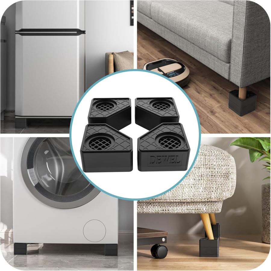 DEWEL 洗濯機 防振ゴム 洗濯機 かさ上げ台 洗濯機 台 二層4個入り 耐荷重500kg 振動騒音吸収 滑り止め 耐久性 安定性 設置簡単 家電家具用増高足 高さ調節 台 |  | 10