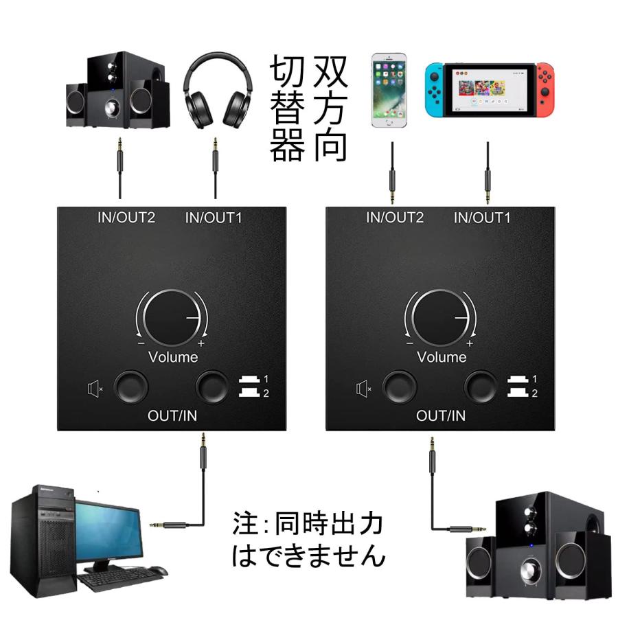 ES-Tune ステレオオーディオスイッチ双方向切替器 2入力1出力/1入力2