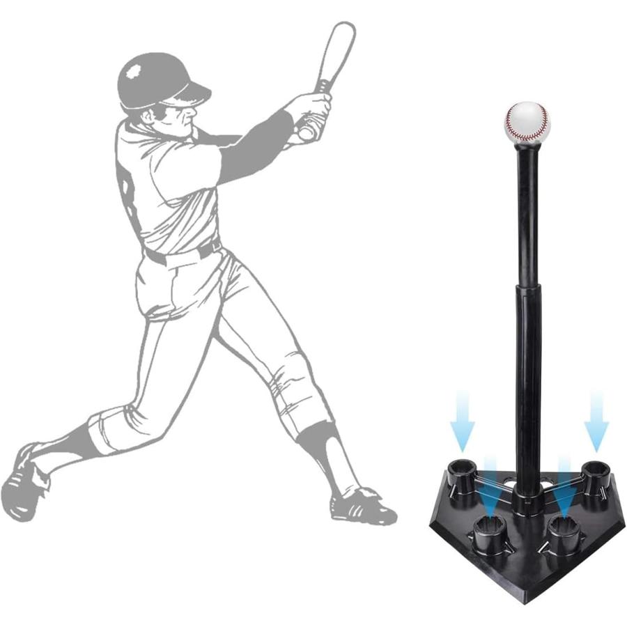 バッティングティー 野球 高さ調整 ティースタンド 53.5-94cm 五