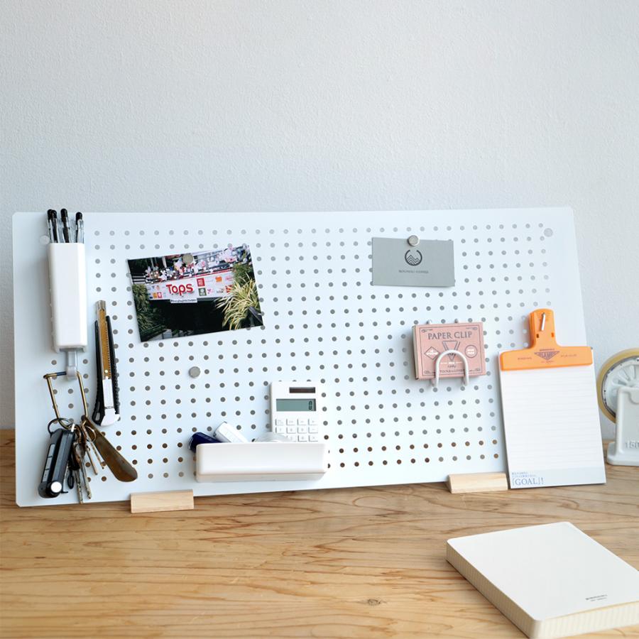 有孔ボード 4枚セット マグネットボード 壁掛け 卓上 パンチングボード ペグボード 60×30cm 磁石 壁 ボード スチール製 卓上ボード 白 黒 Solid_1