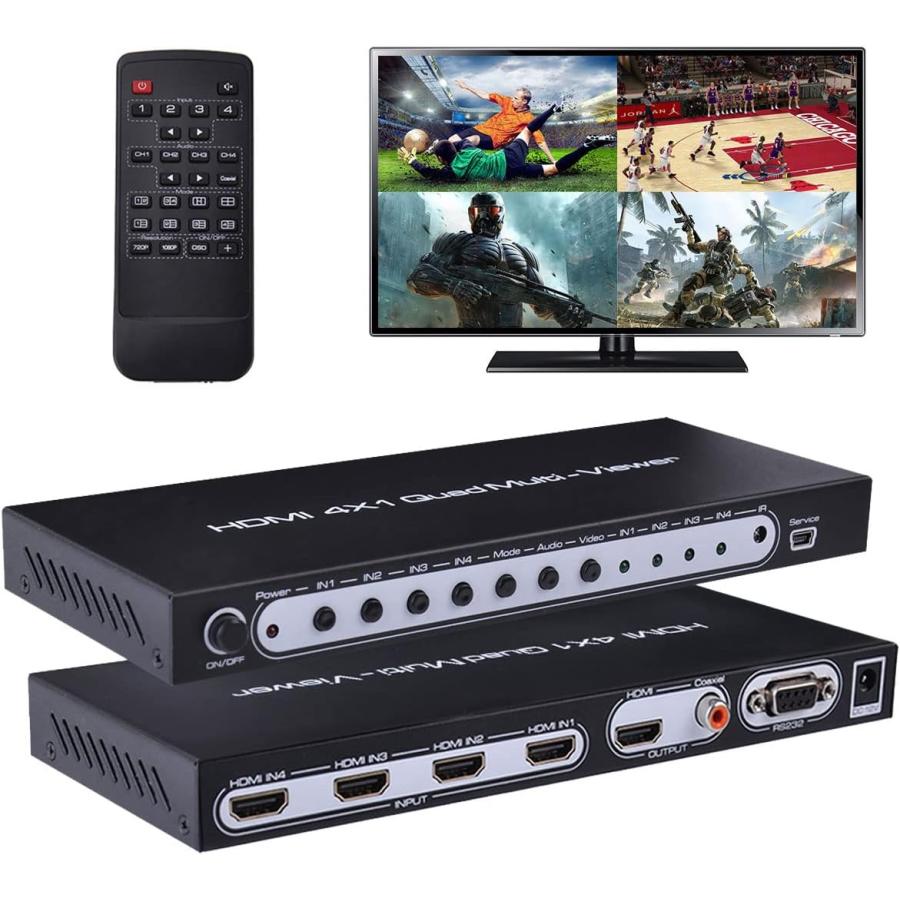 27-30日限定10倍P付] ES-Tune HDMI画面分割器 マルチビューワー 画面