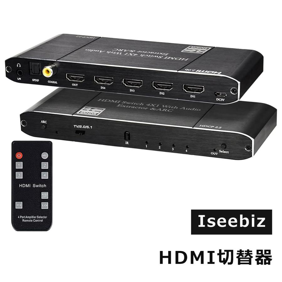 DAIAD HDMI切替機 音声分離機4x1 8K 60hz eARC