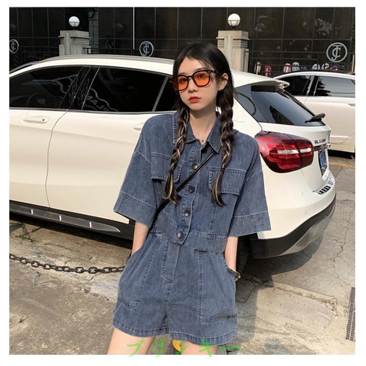 ショートパンツ セットアップ デニム デニムパンツ レディース きれい