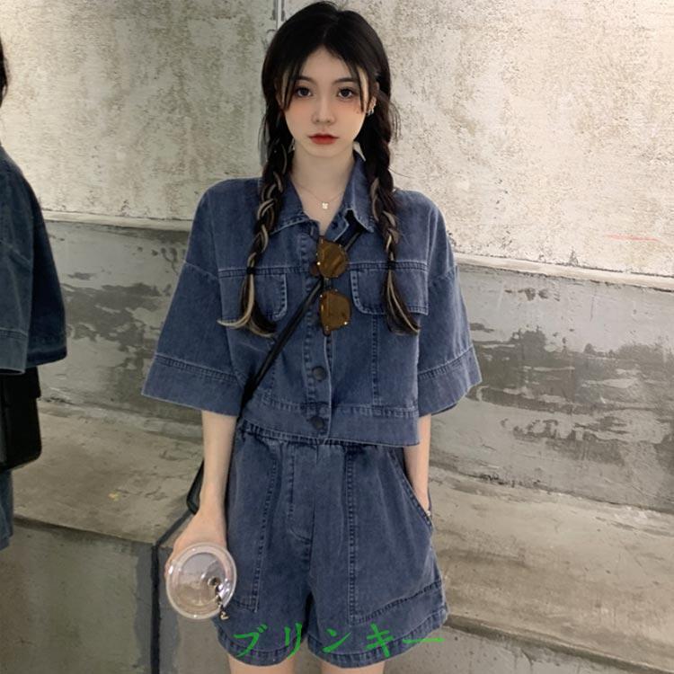 ショートパンツ セットアップ デニム デニムパンツ レディース きれい