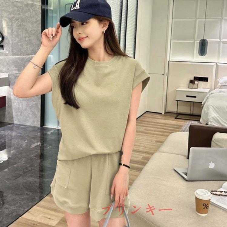 夏 セットアップ レディース フレンチスリーブ Tシャツ ショートパンツ