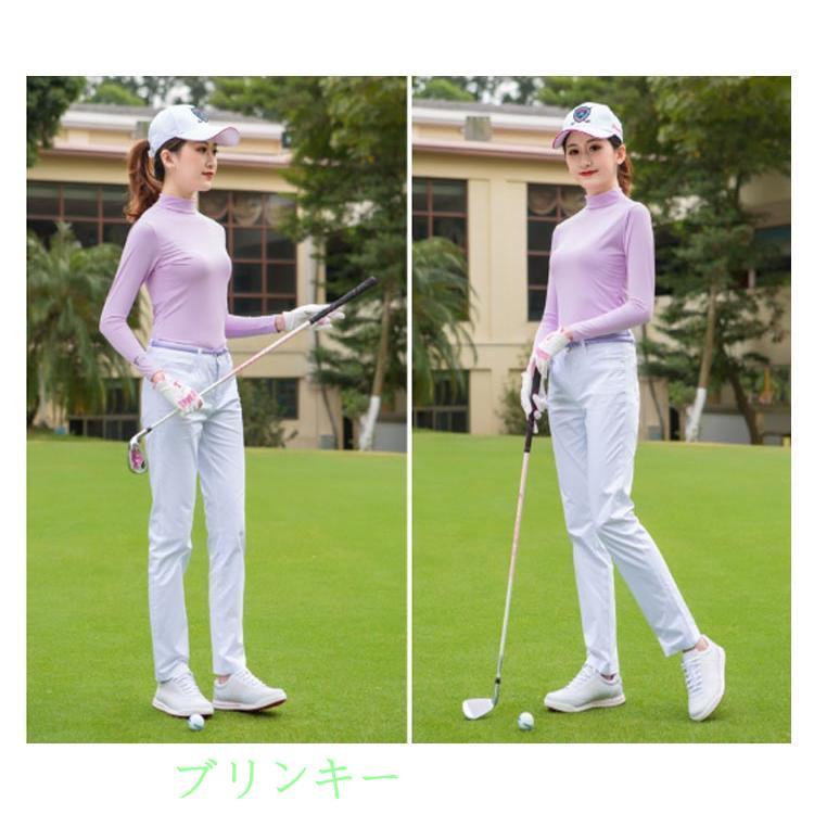 【確認画像】ハイネックUVウエア　消臭ウエア　冷感ストレッチ　スポーツ　ゴルフ 長袖 ゴルフ 夏 接触冷感 ハイネック 冷感 レディース uvカット
