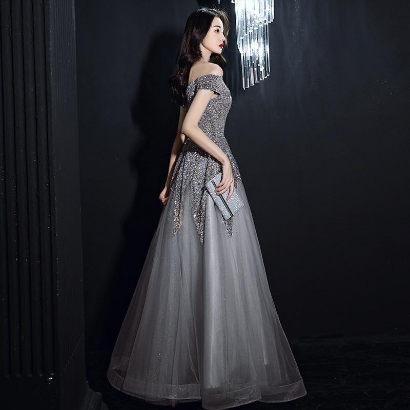 キラキラ ロングドレス ドレス オフショルダー  大人 ピアノ 発表会 パーティードレス 演奏会 結婚式 ワンピース 成人式 同窓会 母親 レース | ブランド登録なし | 12