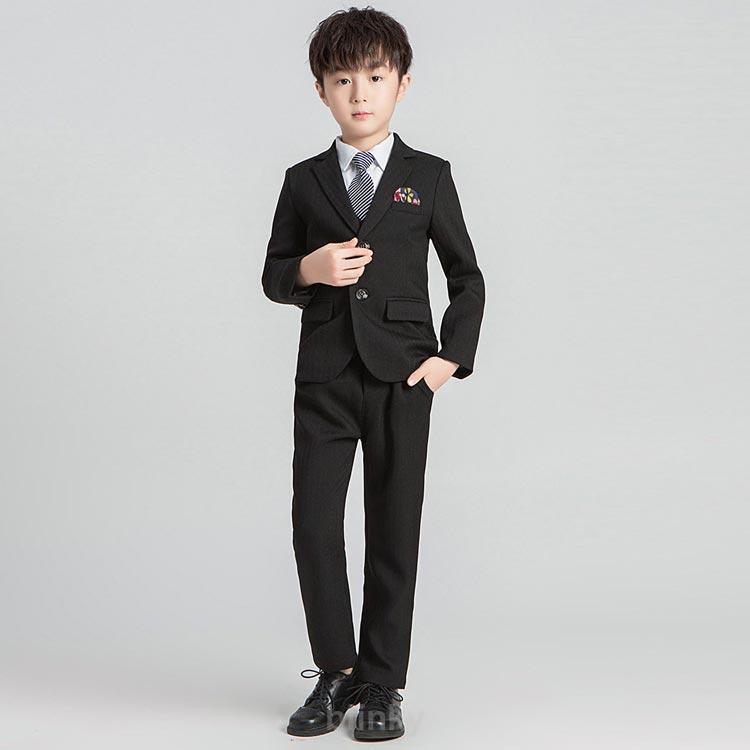 ジレ 4点セット パンツ 卒業式 男の子 黒 入学式 発表会 スーツ キッズ グレー ストライプ柄 子供 スーツ フォーマルスーツ 結婚式 ジャケットの画像