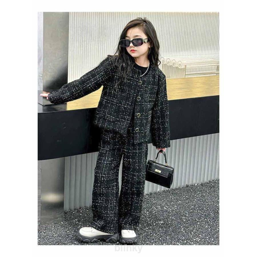 ジュニア ジャケット ツイード 卒業式 ズボン 小学生 フォーマル ロングパンツ ジュニア ジャケット ロング丈 女の子 キッズ 入学式 卒業式 スーの画像