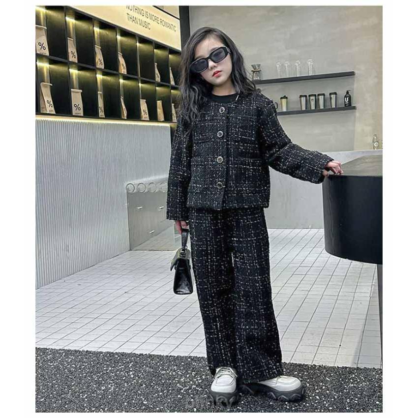 ジュニア ジャケット ツイード 卒業式 ズボン 小学生 フォーマル ロングパンツ ジュニア ジャケット ロング丈 女の子 キッズ 入学式 卒業式 スーの画像