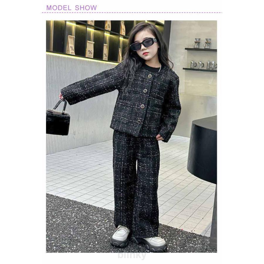 ジュニア ジャケット ツイード 卒業式 ズボン 小学生 フォーマル ロングパンツ ジュニア ジャケット ロング丈 女の子 キッズ 入学式 卒業式 スーの画像