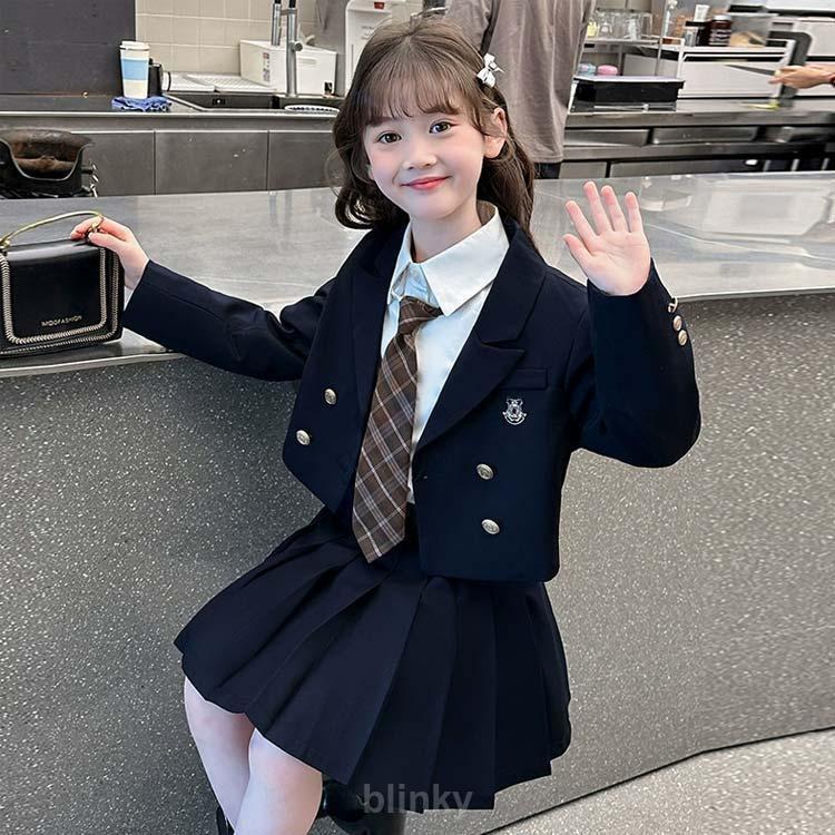 女子 スーツ 4点セット 150 中高生 女の子 入学式 卒服 韓国 制服 フォーマルスーツ 卒業式 プリーツスカート 小学校 小学生 卒業式 高校生の画像